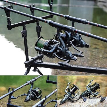 Котушки для лову коропа Sougayilang ME430, котушки для серфінгу/лову коропа великої місткості 11000/12000, 131BB, плавні, високопродуктивні котушки для лову коропа, передавальне число 4,61 для солоної та прісної води