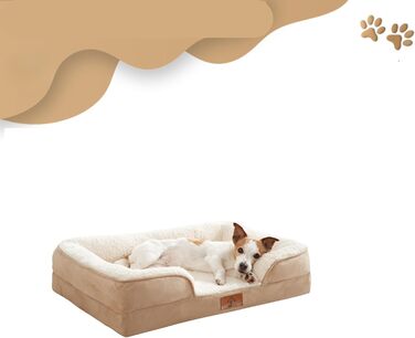 Ортопедичний кошик для собак преміум-класу, середнього розміру ліжко для собак із сертифікованим матеріалом з ефектом пам&39яті знімний та пральний чохол, водонепроникний, зручний шезлонг для собак середнього розміру (великого)