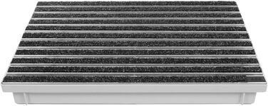 Килимок для дверей ACO 600x400 мм, ребристий, антрацитовий, з піддоном Vario Light, скребком для взуття, килимок для дверей