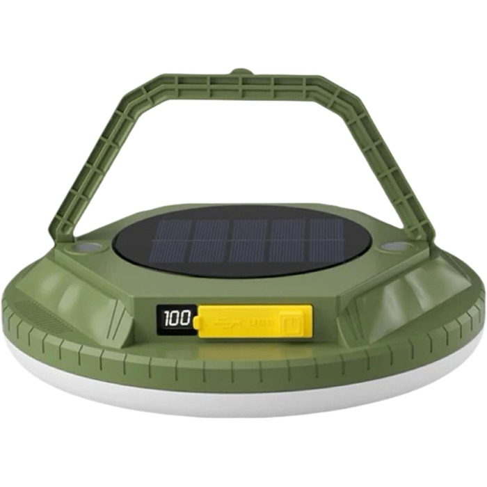Ліхтар для кемпінгу сонячний комплект для виживання 1600 люмен, водонепроникний світлодіодний ліхтар, для використання на вулиці, в саду, на подвір&39ї, на патіо, на балконі, для піших прогулянок, походів, зелений