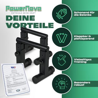 Ручки для віджимань 3-в-1 - Регульована рукоятка для калістеніки, стійки на руках та ручок для віджимань Ручки для віджимань, зручні для зап&39ястя, ідеальне обладнання для домашньої студії, тренажерного залу та в дорозі POWERNOVA Metal