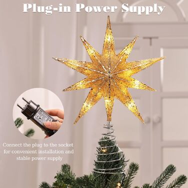 Різдвяна верхівка для ялинки Lewondr