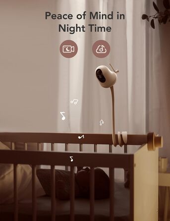 Відеоняня з камерою 5 дюймів, відеоняня з камерою без Wi-Fi, радіоняня з акумулятором 4000 мАг, нічне бачення 720P HD, двосторонні