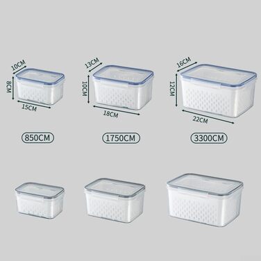 Герметичний контейнер для зберігання продуктів з вбудованим друшляком, SML ідеальний вибір для кухні