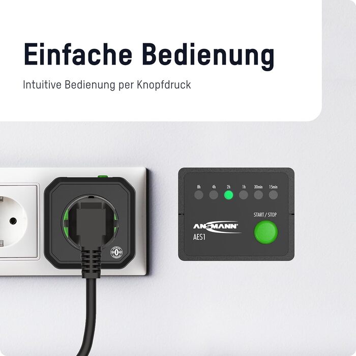 Розетка з таймером ANSMANN - перемикається, компактна енергозберігаюча розетка з таймером зворотного відліку для приміщень, новорічна прикраса, без споживання в режимі очікування, чорна, 2500 Вт