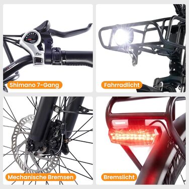 Чоловічий електровелосипед S10 26 дюймів, електричний велосипед для дорослих з двигуном 250 Вт, акумулятором 48 В 499,2 Втгод, 4,4-дюймовим РК-дисплеєм, електровелосипед з амортизаційною вилкою, до 100 км, 25 км/год, Pedelec для жінок, міські поїздки, чор