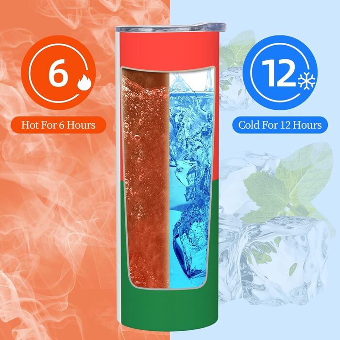 Кухоль з прямою трубочкою, дизайн Прапор Мадагаскару, дорожній кухоль з принтом, підходить для кемпінгу, офісу та дому, 590 мл