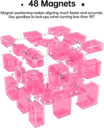 Кубик Рубіка Класичний 3x3, Speed Cube Original з IPG і GES, Magic Cube без наклейок, GAN Cube Classic Products - ідеальна гра-головоломка для дорослих і дітей (Mirror Rouge), 356RS