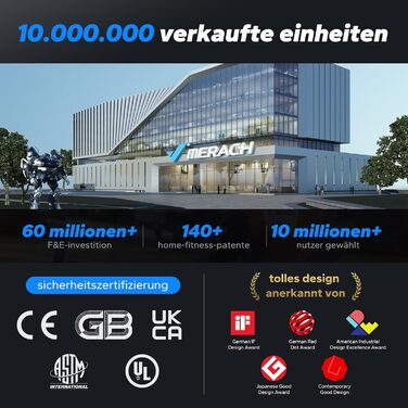 Повітряний гребний тренажер MERACH для домашнього використання, 10 регульованих рівнів з ексклюзивним додатком, професійний гребний тренажер для приміщень, ергономічне комфортне сидіння, легке зберігання