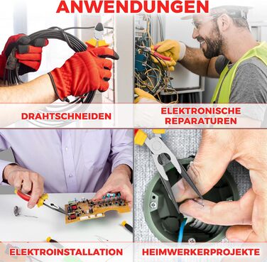 Набір електроінструментів (3 предмети), ізольовані, з сертифікацією VDE комбіновані плоскогубці, довгі/гострогубці та бічні кусачки