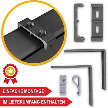 Вертикальна маркізка для використання всередині та зовні приміщень - розсувна у 2 розмірах 250 x 160 см / 250 x 180 см - ширма для забезпечення конфіденційності на балконі та терасі - ручна - захист від сонця, захист від вітру (антрацит, 160 x 250 см) Ант