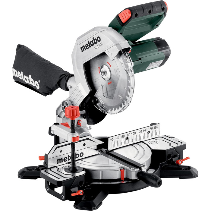 Поперечна та торцювальна пила Metabo KS 216 M - 610216000 - з лінією Precision Cut Line, пиляльне полотно 216 мм - довжина кабелю