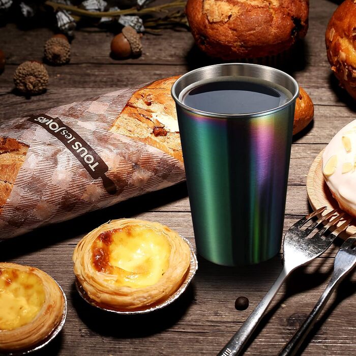 Набір кухлів з нержавіючої сталі Irishom з 5 різнокольорових металевих кухлів по 500 мл для подорожей на відкритому повітрі для ке