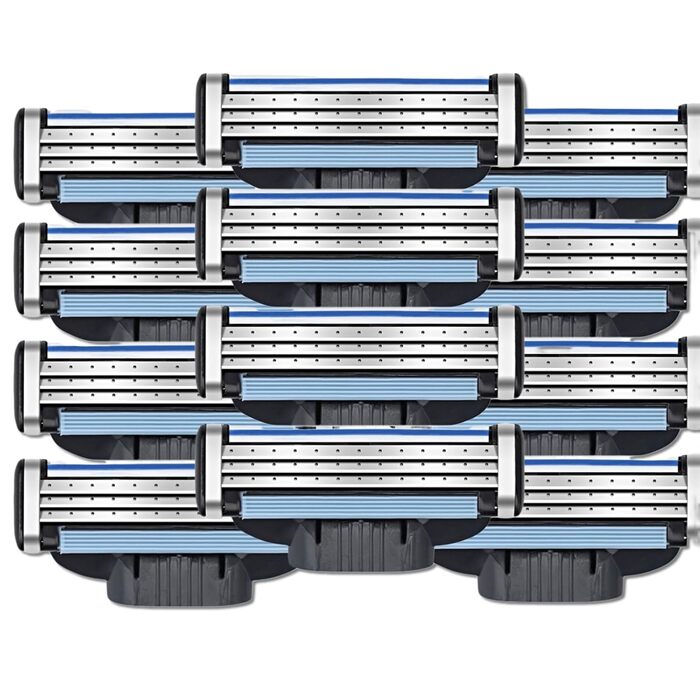 Леза для бритви, Оновлені Чоловічі леза для бритви, Змінні леза для бритви, Чоловіча бритва для гоління, 3 модернізованих сталевих леза 12 шт.