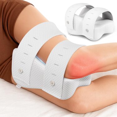 Подушка для колін для тих, хто спить на боці Ортопедична подушка для ніг для безболісного сну Ергономічна опорна подушка з в&39язкопружної піни з ефектом пам&39яті Дихаючий чохол (білий)