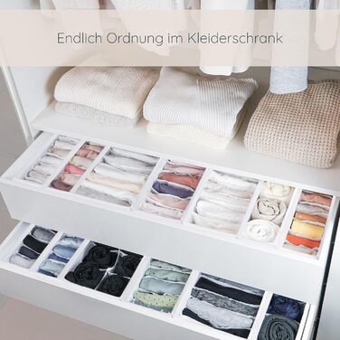Набір органайзерів 11 надвисоких відділень для дитячого одягу, шкарпеток та підгузків Система організації пеленального столика міцна та миється, підходить для будь-якого пеленального столика та шухляди білий Розмір 4 шт. XS Білий 4 шт. XS