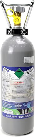 Балон з вуглекислим газом Gases Partners 2 кг/газовий балон, наповнений 2 кг вуглекислого газу (CO2) / харчова якість відповідно до E290 / НОВА пляшка / 10 років TV