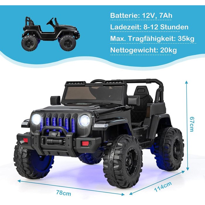 Дитячий електромобіль DREAMADE 12V, дитячий автомобіль з пультом дистанційного керування 2.4G та фарами і музикою, дитячий транспо