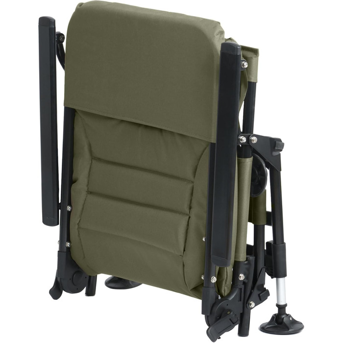 Рибальське крісло CampFeuer кольору моху та зеленого/чорного Кемпінгове крісло з регульованою висотою Складане коропове крісло Вуличне туристичне крісло для кемпінгу, риболовлі в наметі Складане рибальське крісло, коропове крісло, рибальське ліжко