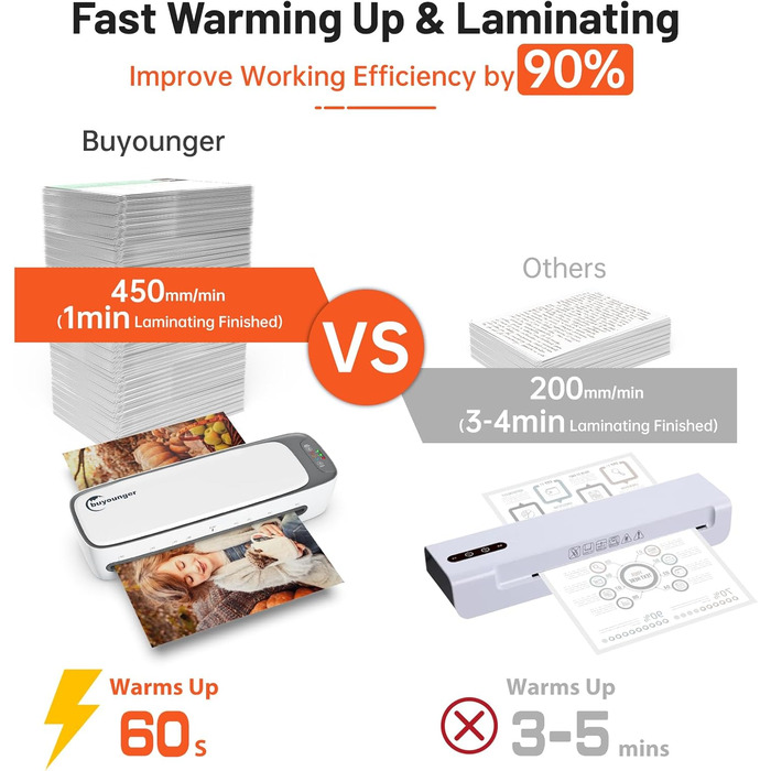 Ламінатор A3 A4 з 25 ламінувальними пакетами, 9-в-1 ламінатор A3 A4 A5 A6, ламінатор з різаком для паперу та закруглювачем кутів, ламінатори для фотографій для домашнього, офісного та шкільного використання
