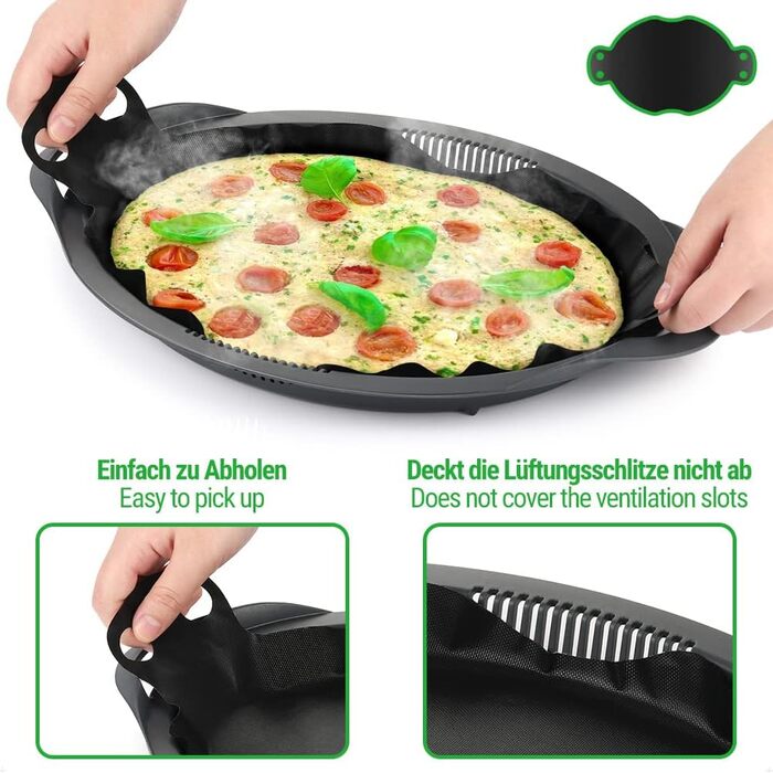 Перманентна фольга для випічки Siegvoll для багаторазового паперу для випічки Thermomix Varoma Shelf Набір з 3 аксесуарів для фольги для випічки Thermomix TM6 TM5 TM31 екологічно чиста та стійка, листи 3 шт. и чорні