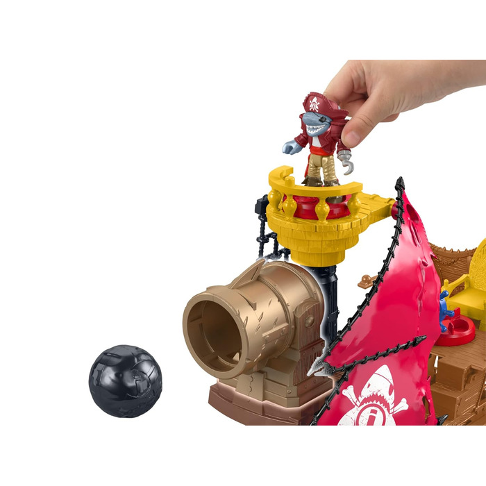 Піратський корабель Fisher-Price IMAGINEXT Haimaul - рухомі плавники, силова панель для відкриття таємного скарбу, гармати, зона д
