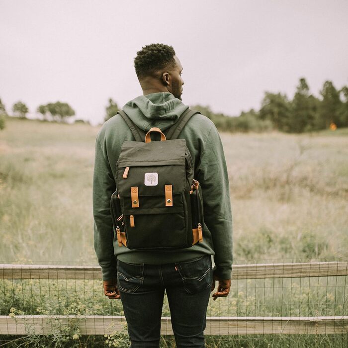 Пеленальний рюкзак Parker - велика пеленальна сумка з ізольованими кишенями, ременями для коляски та пеленальним килимком - 'Birch