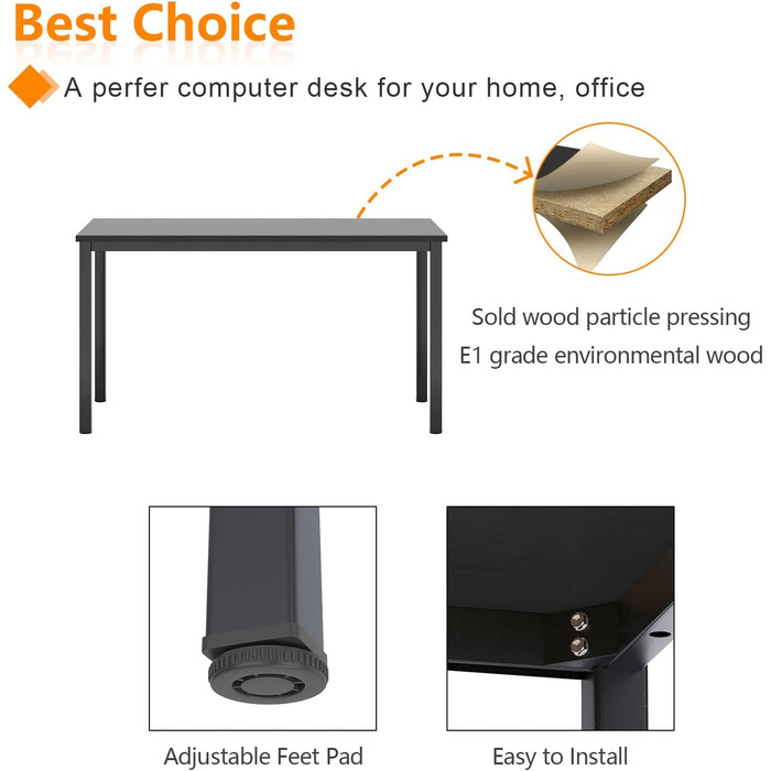 Невеликий комп&39ютерний стіл, стіл для ПК, офісний стіл, дитячий стіл, ігровий стіл, невелике робоче місце для домашнього офісу (Чорний, 80x40см) Чорний 80x40см