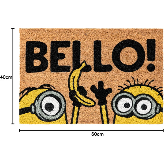 Килимок Grupo Erik Coconut Mat Minions - Килимок для вловлювання бруду 40x60 см - Забавний килимок для дверей - Килимок для дверей в приміщенні