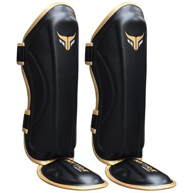 Дитячі щитки для гомілок Mytra Fusion для кікбоксингу, накладки на гомілки для ММА, муай-тай, бойових мистецтв, кікбоксингу, тренувань, чорні XS