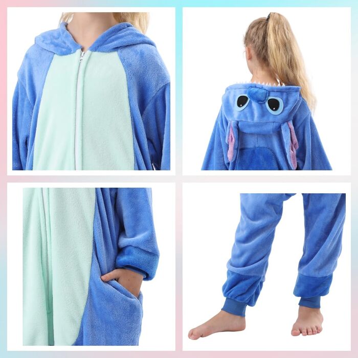 Кігурумі Стіч, фланель, костюм-комбінезон 4–5 років