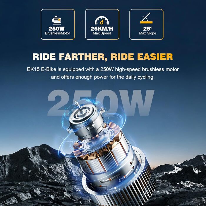 Електровелосипед EVERCROSS EK15 для дорослих, 27,5-дюймові електровелосипеди - додаток, двигун 250 Вт, акумулятор 36 В 13 Аг, 15/20/25 км/год, 7-ступінчаста коробка передач, міський електричний гірський велосипед для унісекс, чорно-синій