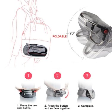 Чорний), 6 in 1 Clasical Baby Carrier Backpack 0-36 Months with 3PCS Baby Drool Bib, Convertible Baby Carrier (