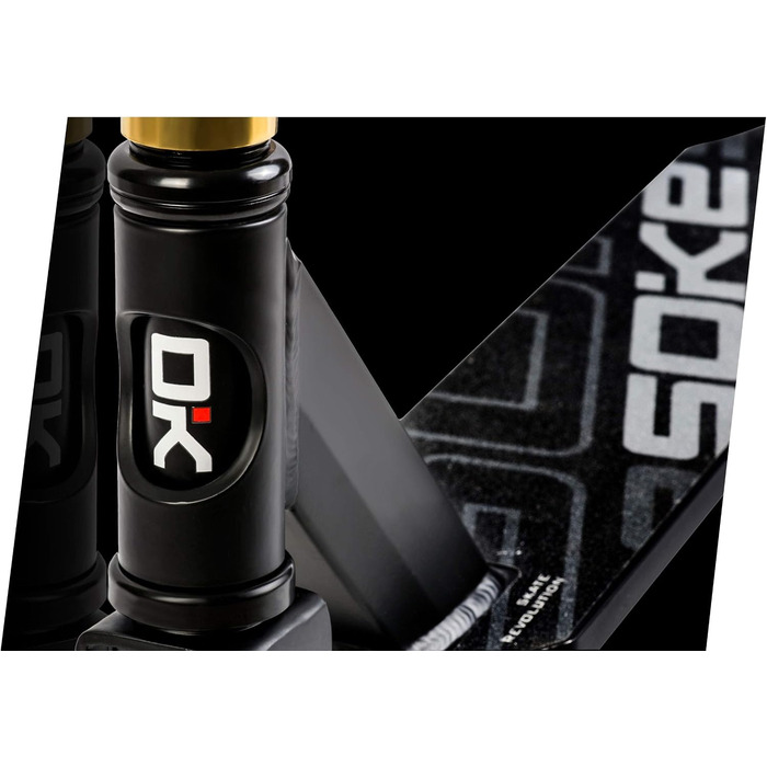 Трюковий самокат SOKE Stunt Scooter PRO з підшипниками ABEC 9 для дорослих та дітей, Freestyle Cityroller, чорно-золотий, навантаження до 100 кг