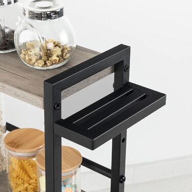 Підставка для спецій HOOBRO, кухонна полиця з 3 гачками, підставка для спецій з тримачем для ножів, настільний органайзер, регульовані ніжки, для їдальні, кухні, ванної кімнати, сіро-чорна, EBG01TL01 сірий