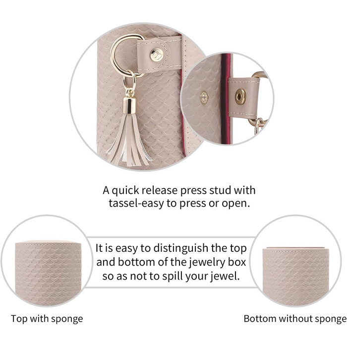 Маленька обертова шкіряна скринька для ювелірних виробів Vlando, підставка для ювелірних виробів, футляр для дорожніх ювелірних виробів, скринька для зберігання сережок, подарунки на день народження/новий рік для жінок та дівчат, сірий колір