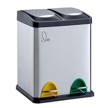 Відро для сміття 16 л 2х8 л подвійне відро для сміття компактне відро для сміття на 2 особи кухонне відро для сміття педальне відр