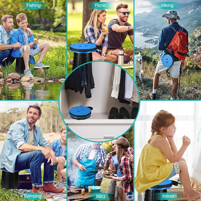 Портативний складаний стілець Auspicious - регульований по висоті та складний, легкий кемпінговий стілець для використання в приміщенні та на вулиці, ідеально підходить для кемпінгу, саду, кухні, походів, риболовлі, барбекю, вантажопідйомність 397 фунтів 