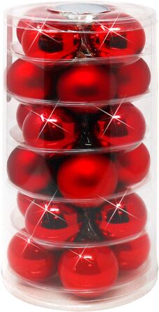 Різдвяні кульки 24 шт рубіново-червоні com-four