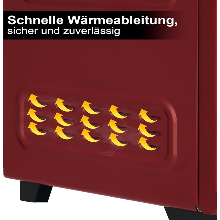 Міні-піч WOLTU 21 л, електрична міні-піч, міні-піч, піч для піци, 1280 Вт, 100-230 C, таймер 60 хв., верхній/нижній нагрів, подвійне скло, червоний, BF15rt
