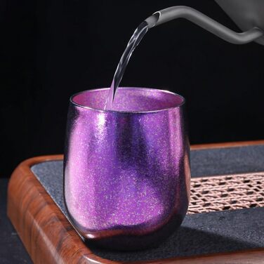 Титанова чашка для пиття з подвійними стінками, ізольована, місткістю 240 мл, для кемпінгу, пікніків та домашнього використання, рожева, жовта, зелена, синя, фіолетова