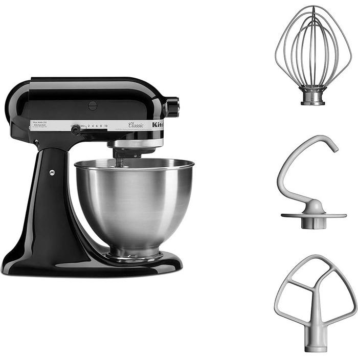Кухонні комбайни KitchenAid CLASSIC 4.3 л з відкидною головкою двигуна, 4,3 л, чорний чорний одинарний