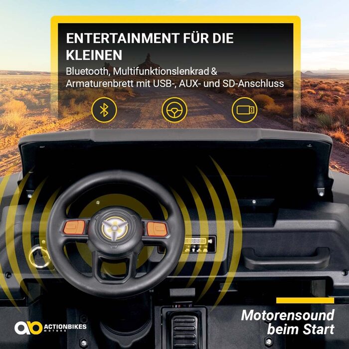 Дитячий електромобіль A730 UTV 4 x 35 Вт двигун - 2-місний - 12 Вольт 10AH - Тверді шини Eva - Пульт дистанційного керування 2.4 Г