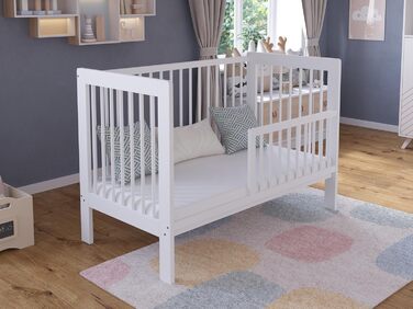 Дитяче ліжечко/спальне місце Love For Sleep 120x60 см із захисним бар&39єром, трансформоване, біле дитяче ліжко NOVA, дерев&39яне дитяче ліжко - Дитяче ліжко, дитяче ліжко, росте разом з вашою дитиною, ліжечко