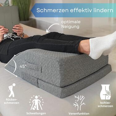 Регульована по висоті подушка для підняття ніг подушка для підняття ніг розмірів S-M та L-XL клиноподібна подушка з піною з ефектом памяті подушка для ніг для розслаблення та підтримки втомлених ніг клиноподібна подушка S-M