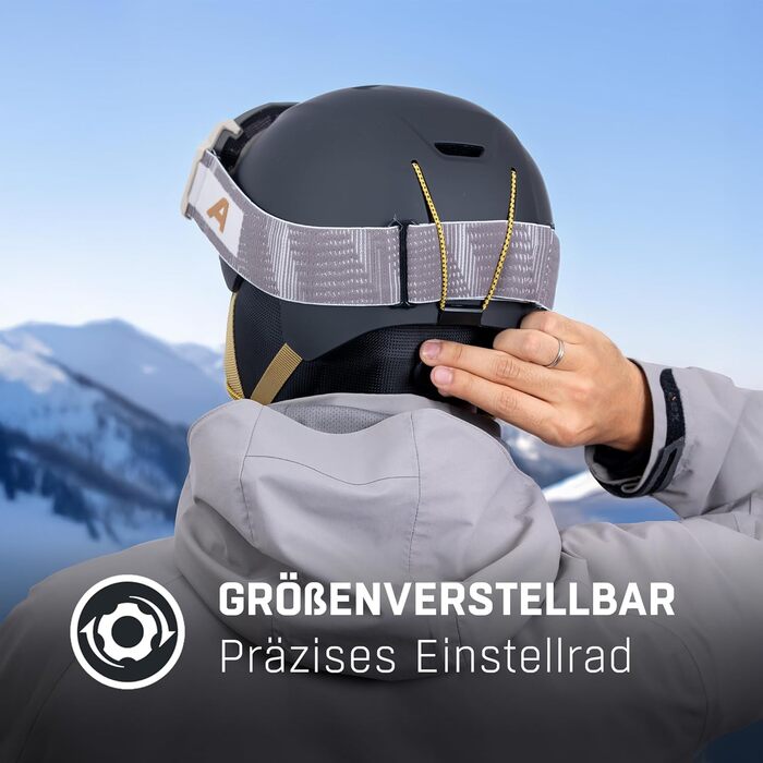 Лижний шолом ALPINA CARNIA для жінок та чоловіків легкий лижний та сноубордичний шолом, чорний Prosecco, розміри 55-59