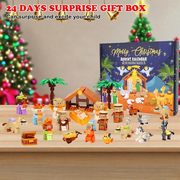 Конструктор Miunana 2025 Advent Calendar Christmas Building Blocks Set, багатоколірний