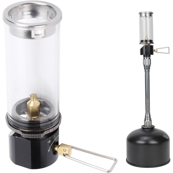 Портативний ліхтар для намету Srliya, газовий ліхтар для кемпінгу, алюмінієвий сплав, латунь, скло, газовий ліхтар для намету на відкритому повітрі, вінтажна газова свічка для походів, піших прогулянок, риболовлі