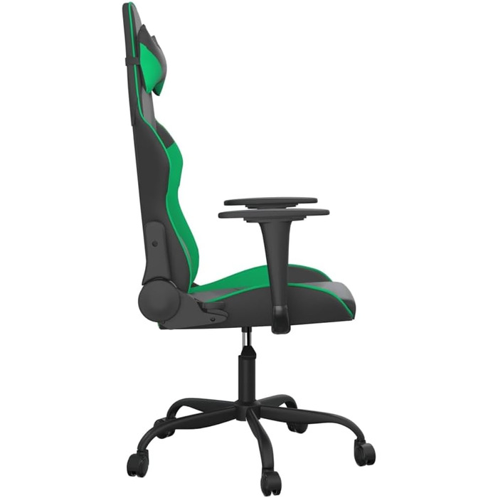 Ігрове крісло, чорно-зелена штучна шкіра, офісне крісло, ігрове крісло, обертове крісло, стілець для столу - 3143644