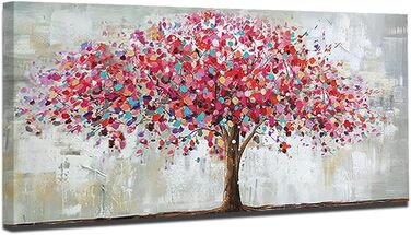 Картина Ручний розпис, мотив Велике червоне дерево, вітальня, акрилове полотно, прикраса будинку, олійний живопис на полотні, 70 х